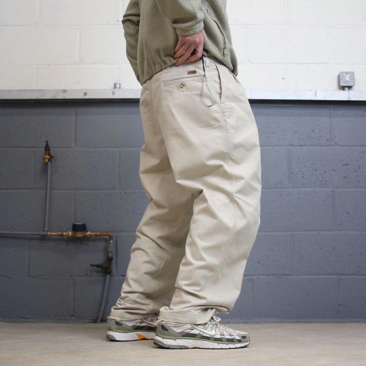 Baggy Carhartt work pants W38L31 beige loose skate pants