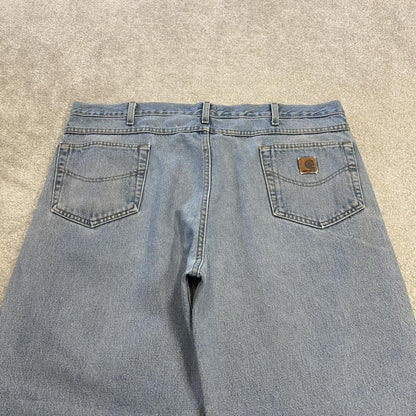 Vintage Carhartt jeans faded blue denim Loose thick skate style workwear pants
