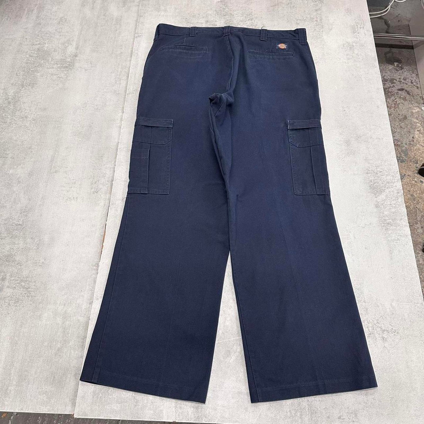 Baggy Dickies cargo trousers skater workwear W38L30 navy twill style chino carpenter pants casual