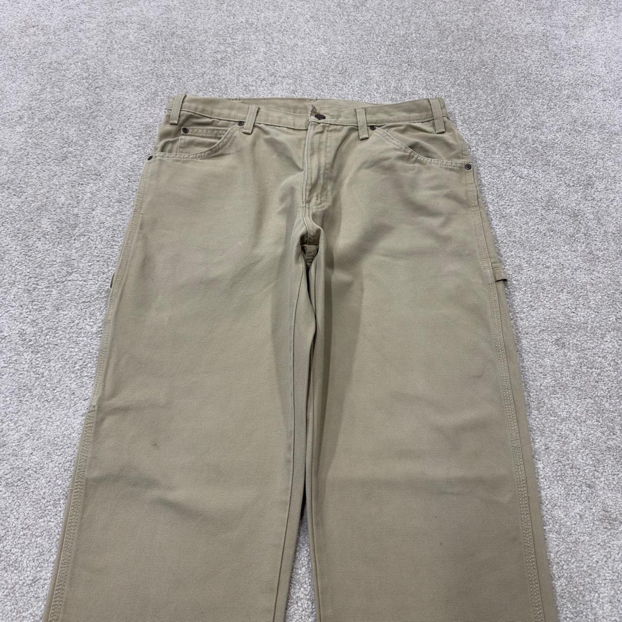 Dickies y2k carpenter pants beige Loose leg 2000s style skater workwear cargos