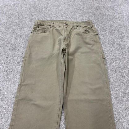 Dickies y2k carpenter pants beige Loose leg 2000s style skater workwear cargos