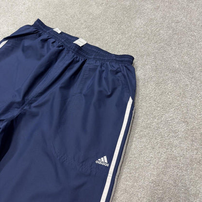 Y2K baggy Adidas tracksuit bottoms navy XL Loose leg mesh lined side stripe track