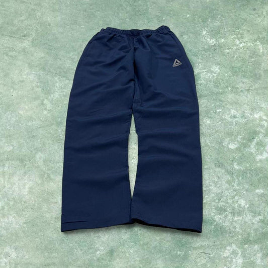 Y2k Reebok tracksuit bottoms navy Straight mesh lined logo track pants