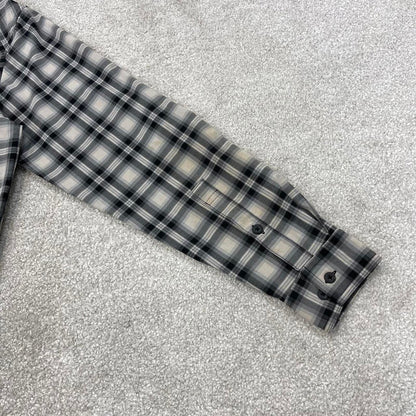 Grey checkered Columbia technical shirt Medium men's long sleeve button up autumn y2k style