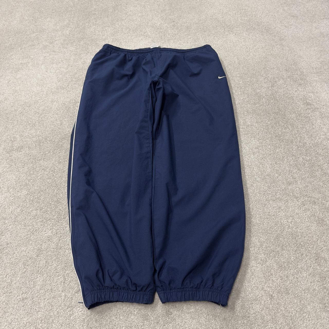 Y2K baggy Nike Team tracksuit bottoms navy XXL loose leg mesh lined track pants