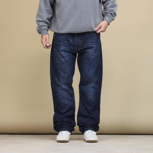 Blue Rocawear jeans W40L35 embroidered y2k stitch style straight fit denim pants