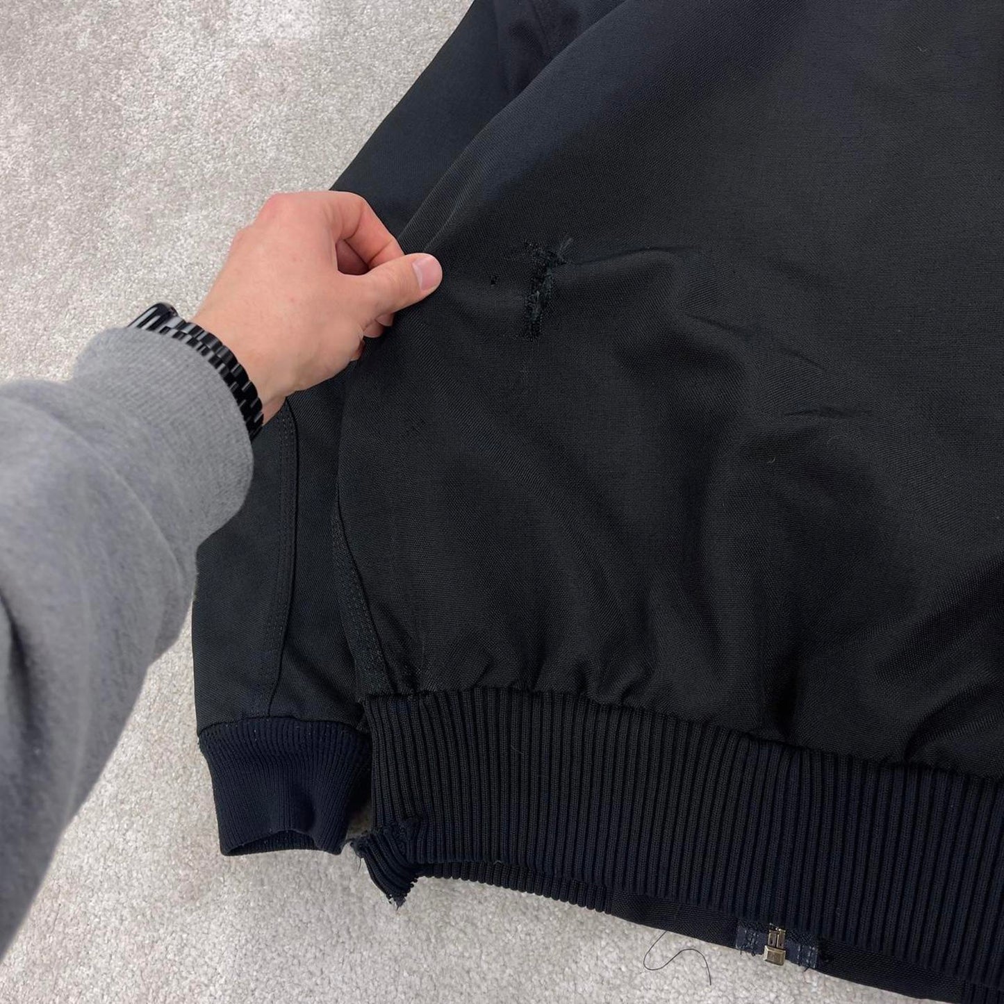 Black Carhartt active jacket Small hooded canvas skater jacket