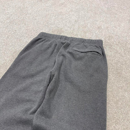 Y2k embroidered Nike sweatpants grey Cuffed joggers Swoosh logo gym sweats