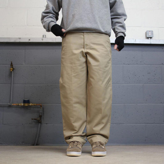 Vintage Y2k loose work pants beige Chino style Red Kap skate trousers workwear patch logo