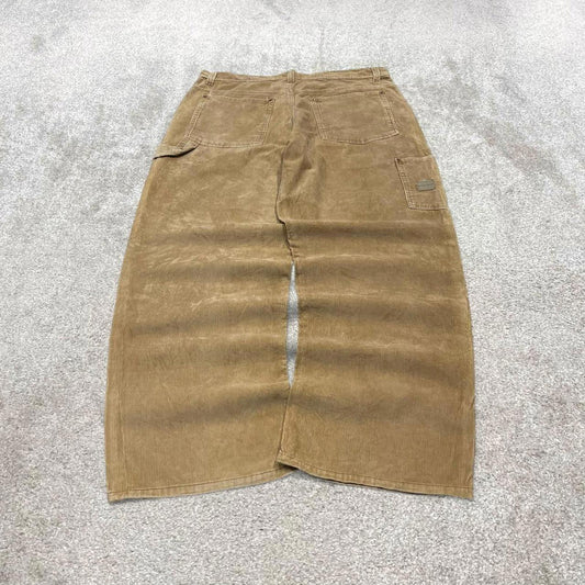 Vintage baggy corduroy carpenter pants tan Urban Pipeline Wide wale chunky jumbo cord cargo jeans