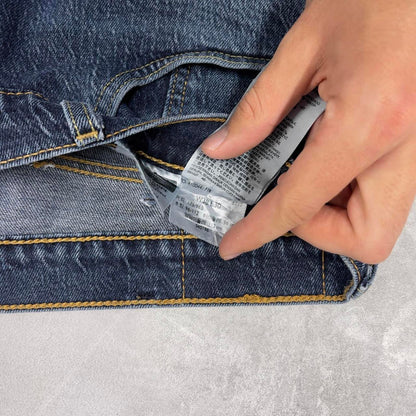 Levis 505 jeans blue W38L30 loose straight leg y2k style pants red tab logo