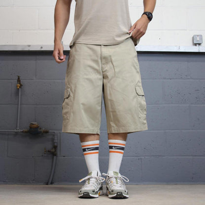 Baggy khaki Dickies cargo shorts W38