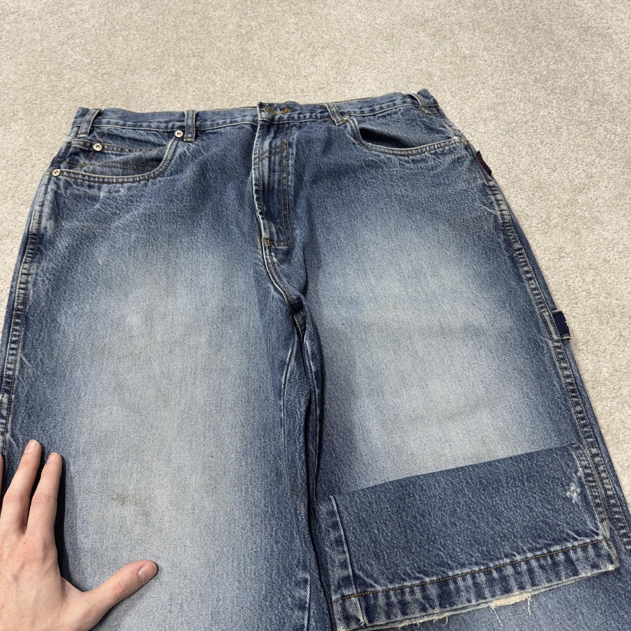 Y2K Phat Farm carpenter jeans W36L32 loose blue Thick heavy denim skate style hip hop pants