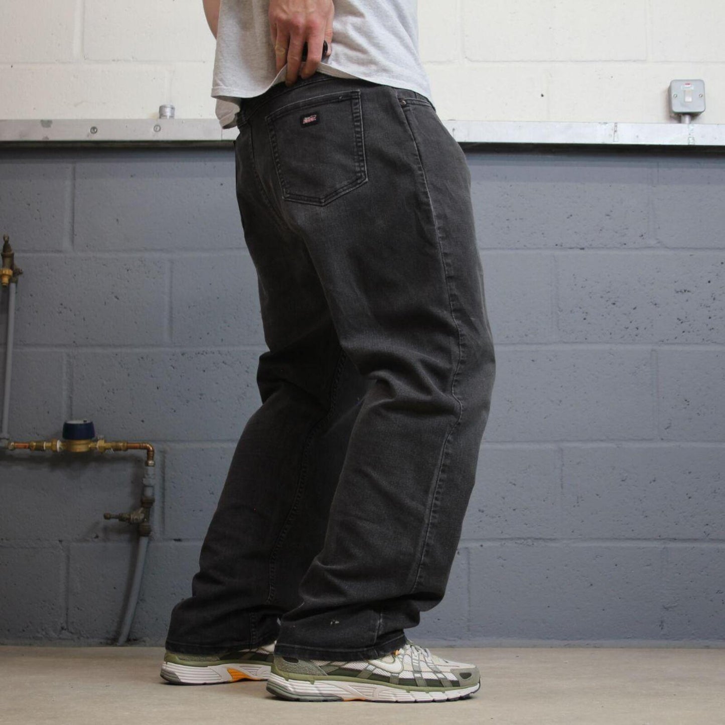 Black Dickies y2k denim jeans Skater / workwear style straight leg flex pants