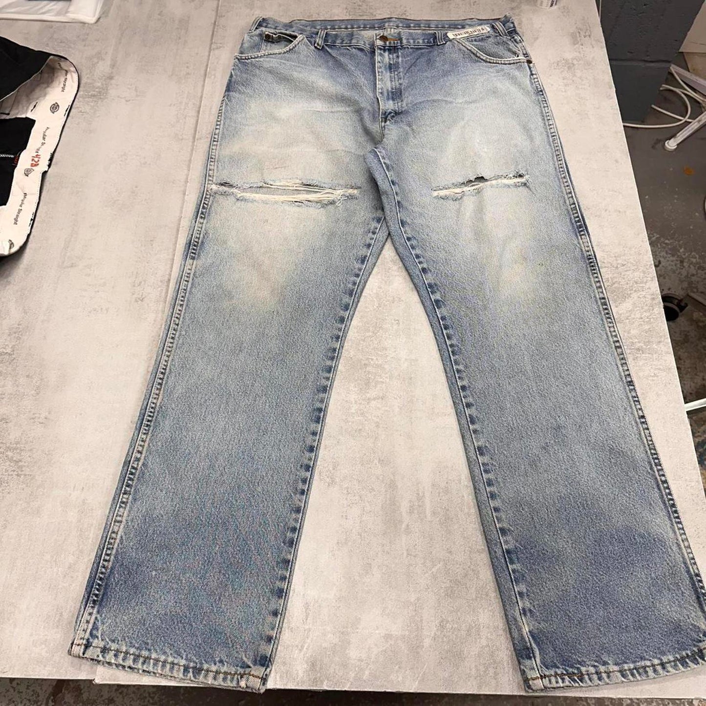 Blue Dickies jeans W40L32 loose denim 90s style skater distressed jeans