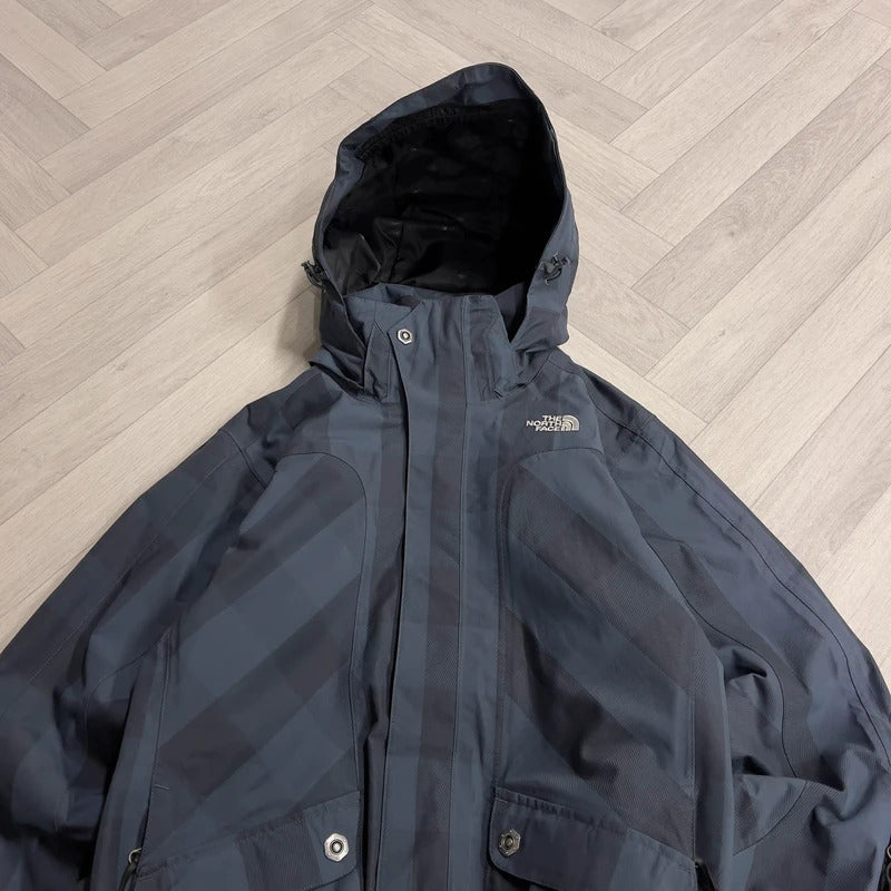 North Face HyVent ski jacket women's checkered TNF snow boarding waterproof coat hooded technical