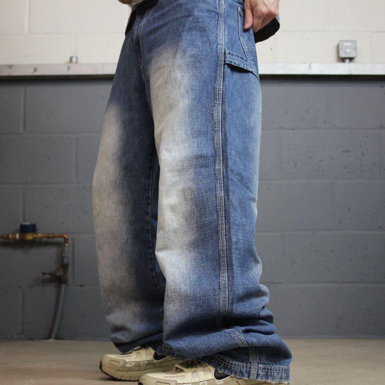 PJ Mark baggy carpenter jeans y2k W34L34 blue wide leg denim skater style cargo pants