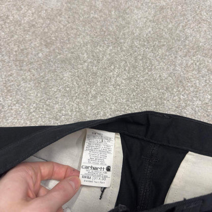 Y2K carhartt twill chino pants black Straight leg chino skate style workwear pants