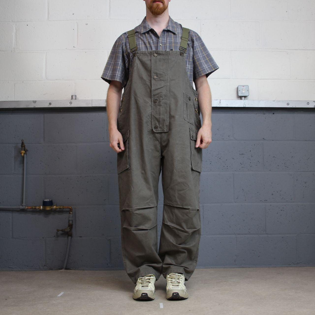 Vintage baggy utility dungarees 00s overalls khaki XXL festival skate wear