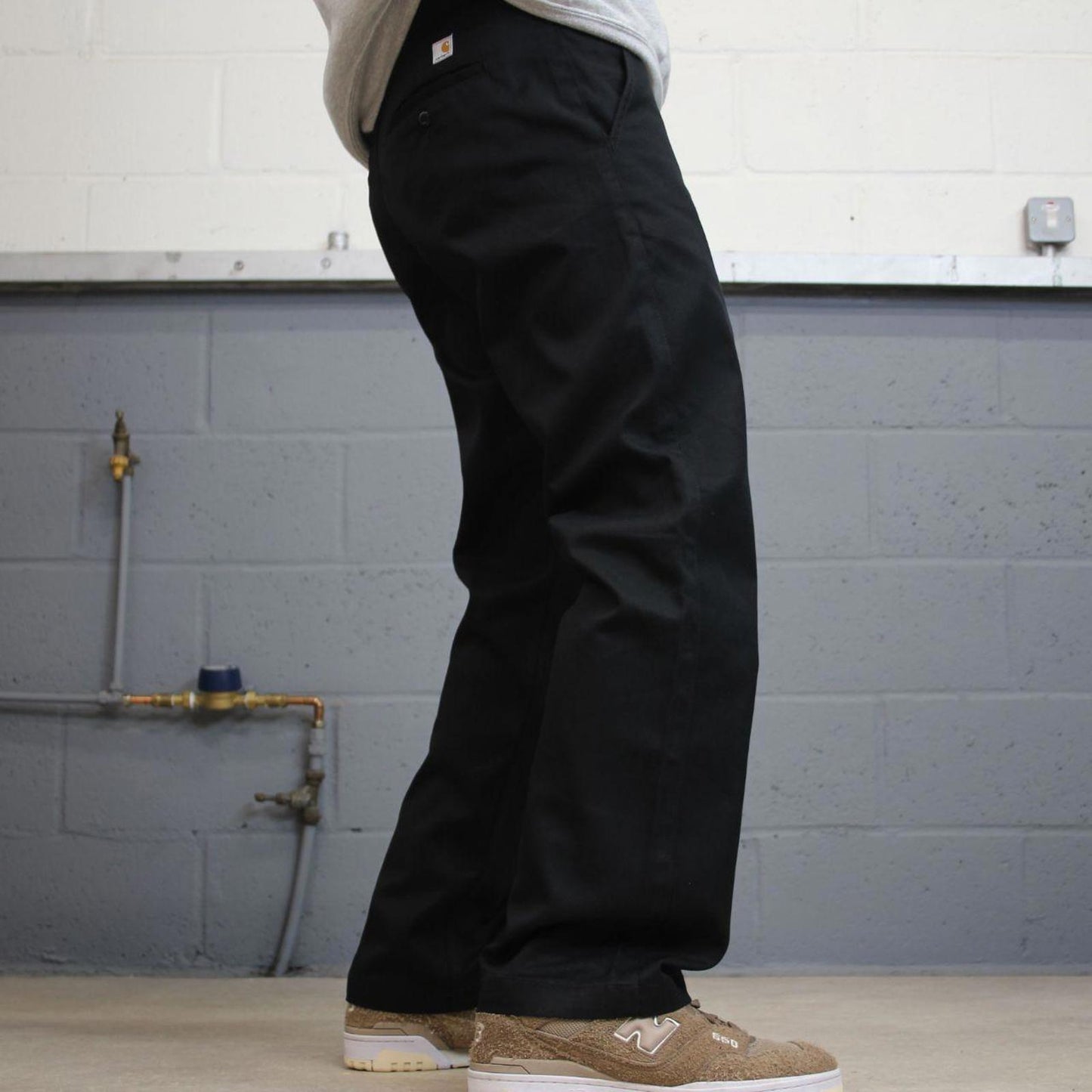 Y2K carhartt twill chino pants black Straight leg chino skate style workwear pants