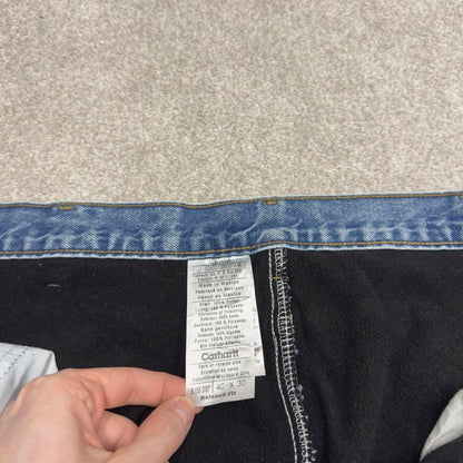 Baggy Y2K vintage Carhartt jeans blue Loose fleece lined denim skate style work pants