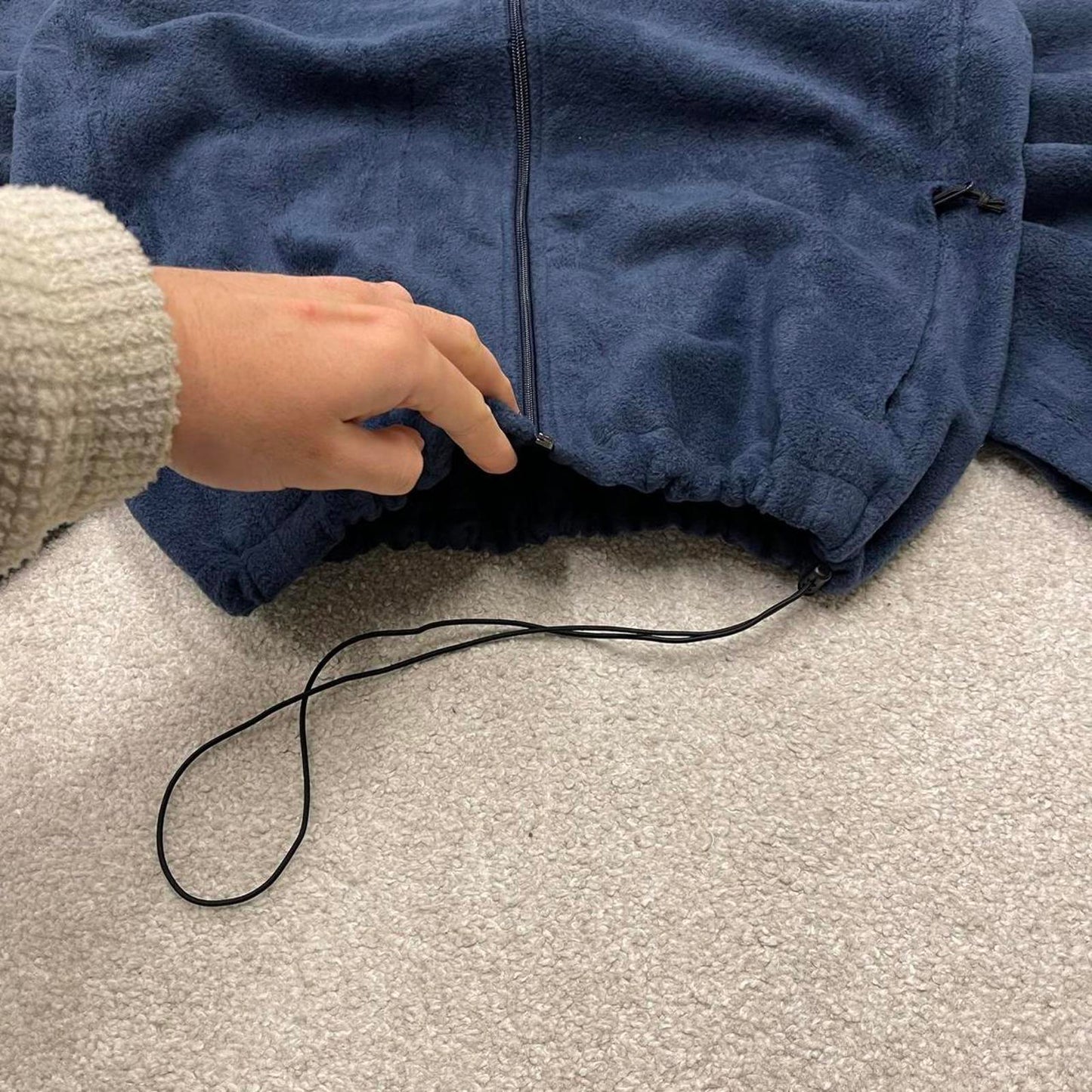 Navy Columbia technical fleece Large men's y2k style full zip up autumn adjustable waist