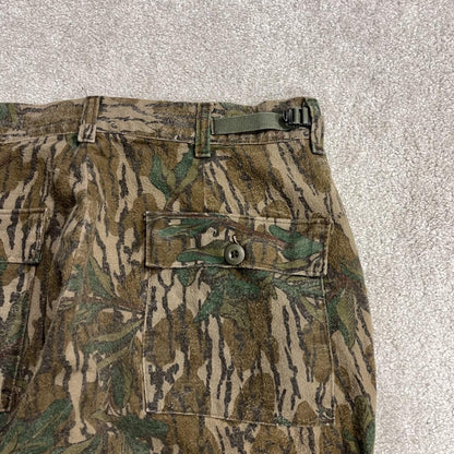 Vintage baggy realtree style camo cargo pants Y2K brown 100% cotton thick fleece tree camouflage
