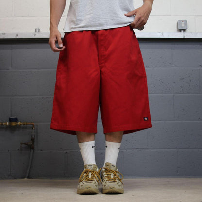 Dickies extra baggy chino shorts carpenter red Surf style skater shorts long wide leg festival