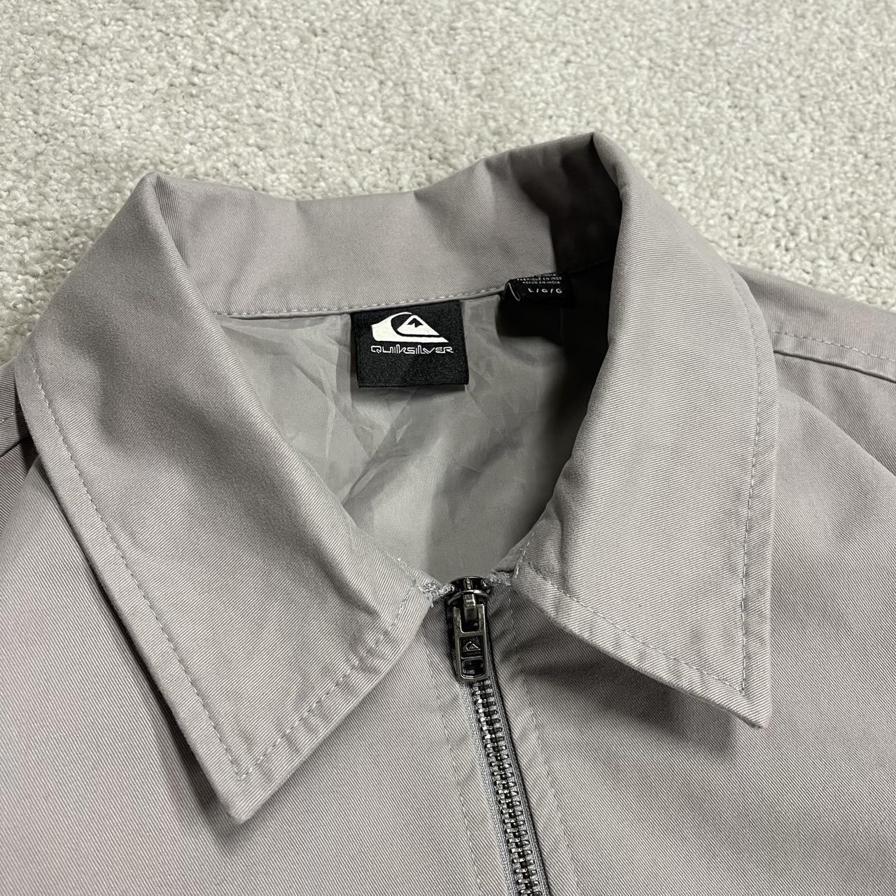 Y2K Quiksilver harrington jacket embroidered Large men's grey Surf bomber style