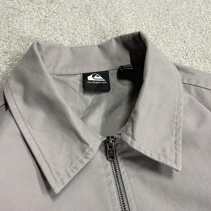 Y2K Quiksilver harrington jacket embroidered Large men's grey Surf bomber style