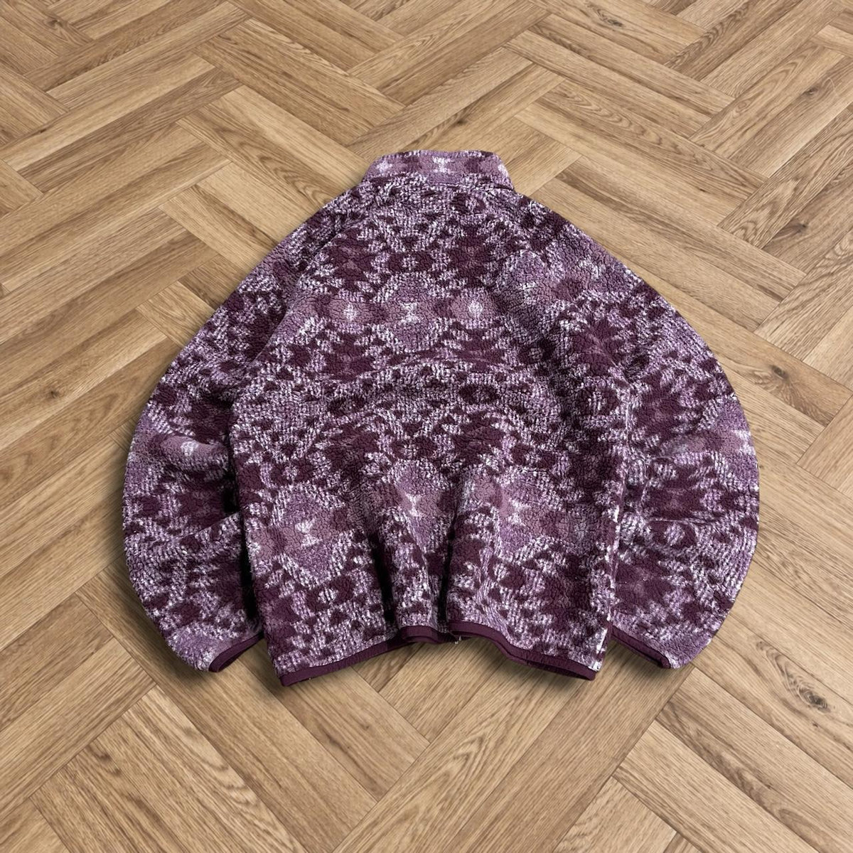 Y2K Colombia fleece aztec pattern Women's purple full zip autumn teddy bear pile fleece