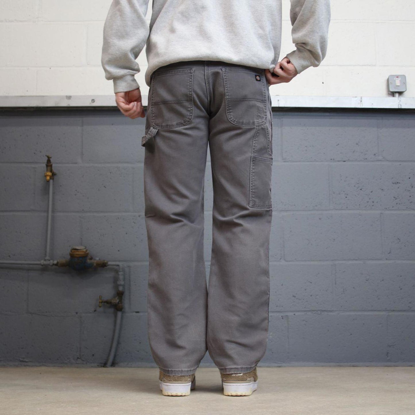 Grey Dickies carpenter jeans W32L30 regular fit canvasy 90s skater style cargo pants