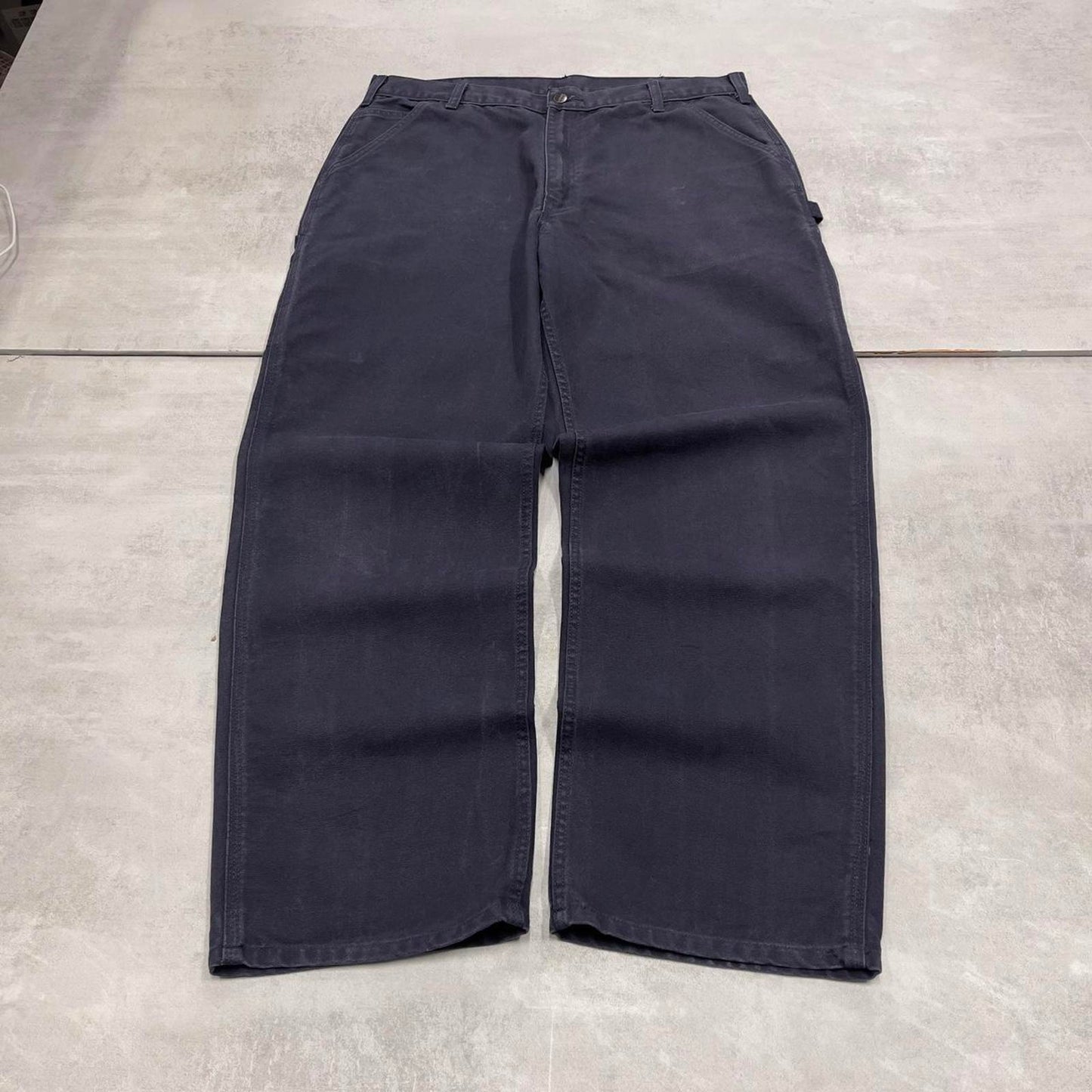 Baggy Carhartt carpenter jeans W36L32 navy loose 90s skater style canvas workwear cargos