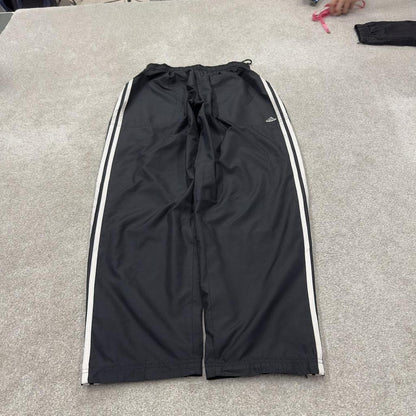 Vintage Adidas tracksuit bottoms loose black Loose floaty embroidered side stripe track pants