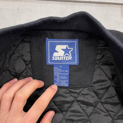 Vintage Starter wool varsity jacket Medium leather black Buffaloes CU Buffs NFL
