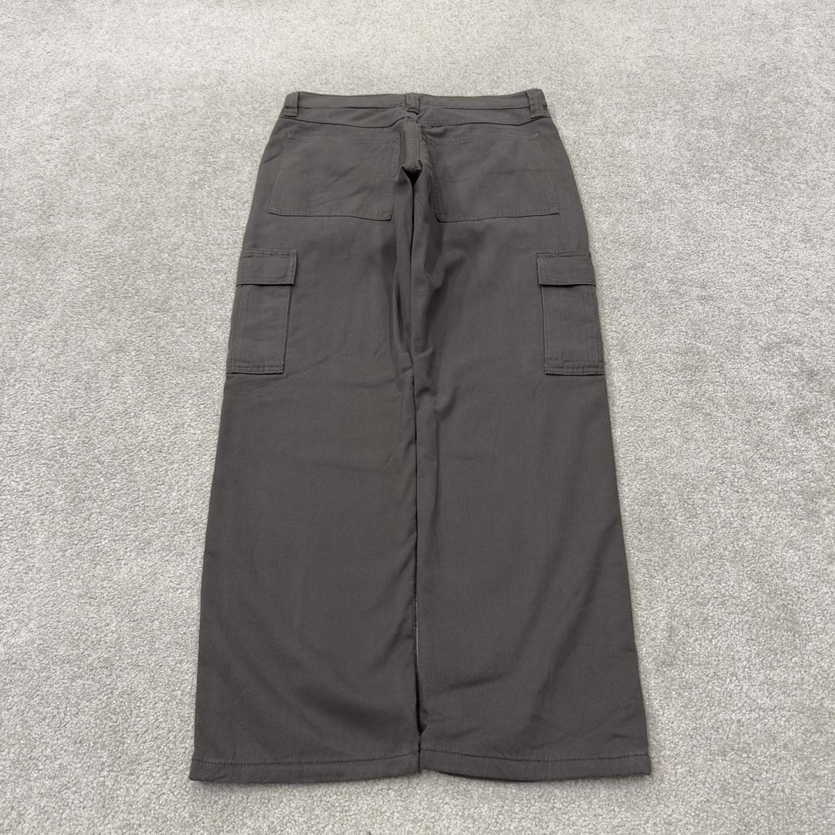 Wrangler fleece lined cargo pants y2k grey Straight leg skater work utility pants