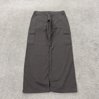 Wrangler fleece lined cargo pants y2k grey Straight leg skater work utility pants
