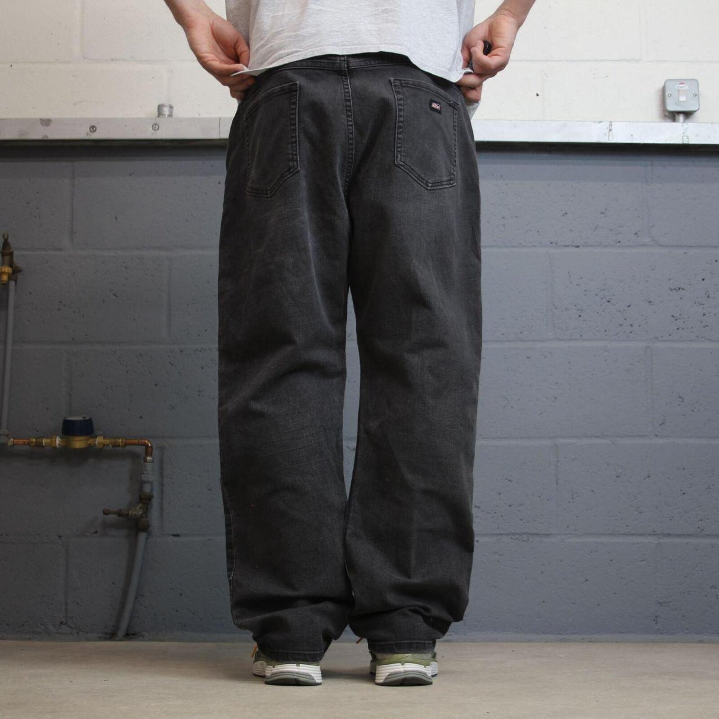 Black Dickies y2k denim jeans Skater / workwear style straight leg flex pants
