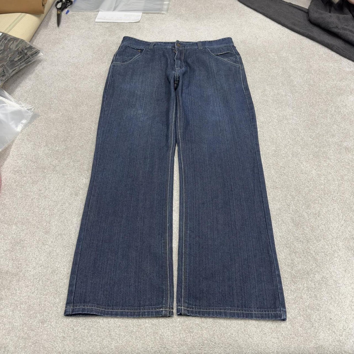 Y2K Phat Farm jeans skater style blue Loose thick wide leg denim pants