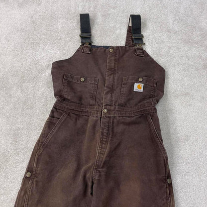Brown Carhartt dungarees W30L32 Women's canvas overalls utility worker