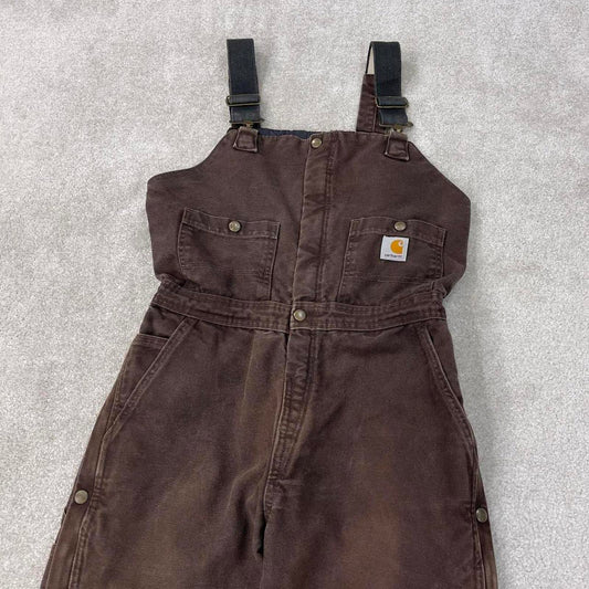 Brown Carhartt dungarees W30L32 Women's canvas overalls utility worker