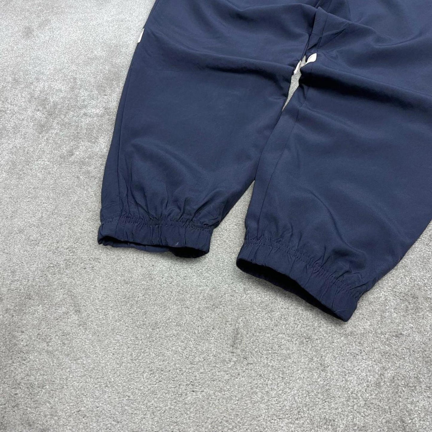 Vintage y2k Nike tracksuit bottoms navy Wide leg embroidered track pants cuffed ankles