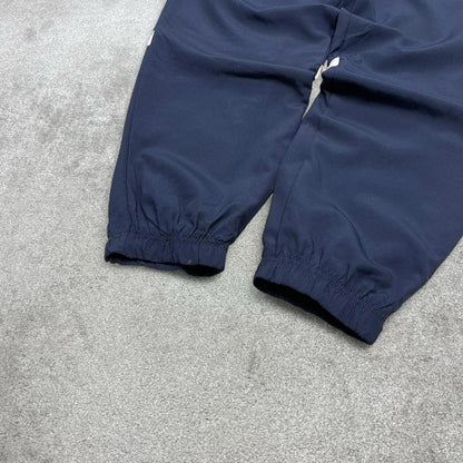 Vintage y2k Nike tracksuit bottoms navy Wide leg embroidered track pants cuffed ankles