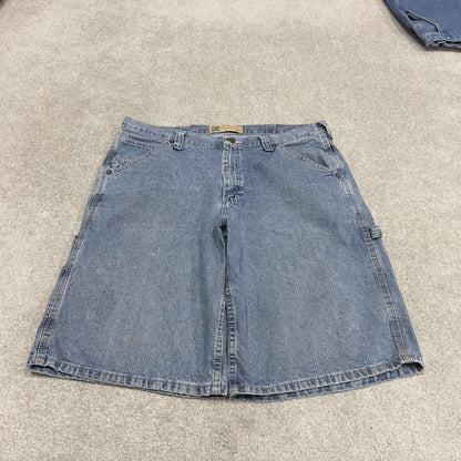 Baggy Lee carpenter shorts blue loose denim skate style summer jorts