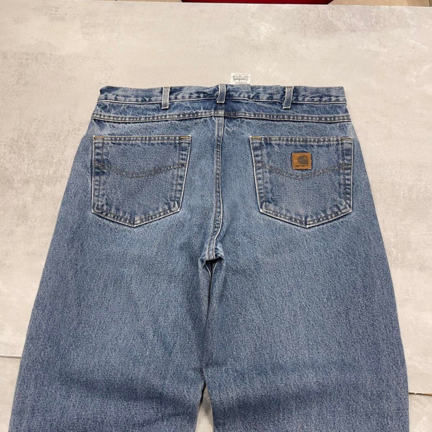 Blue Denim Carhartt jeans W35L32 90s style skater loose 5 pocket jeans