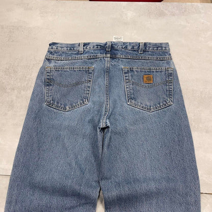 Blue Denim Carhartt jeans W35L32 90s style skater loose 5 pocket jeans