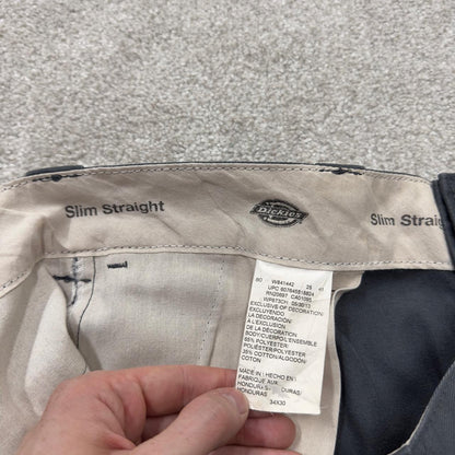 Dickies slim straight chino pants grey W34L30 Straight leg twill chino style skate work trousers