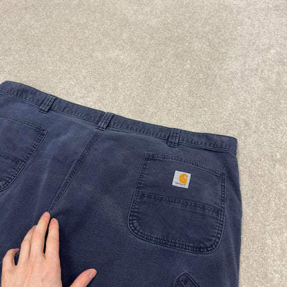 Y2K Carhartt carpenter jeans navy Loose relaxed fit canvasy skate style workwear cargo pants