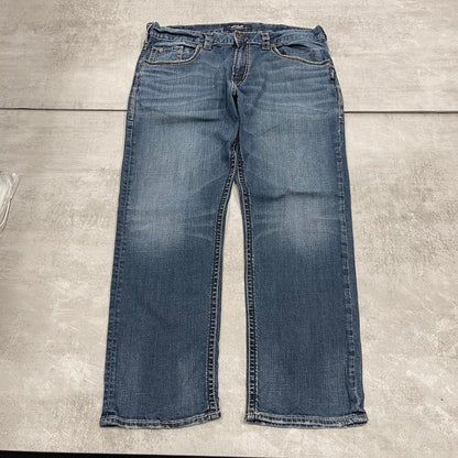 Blue embroidered y2k jeans W36L30