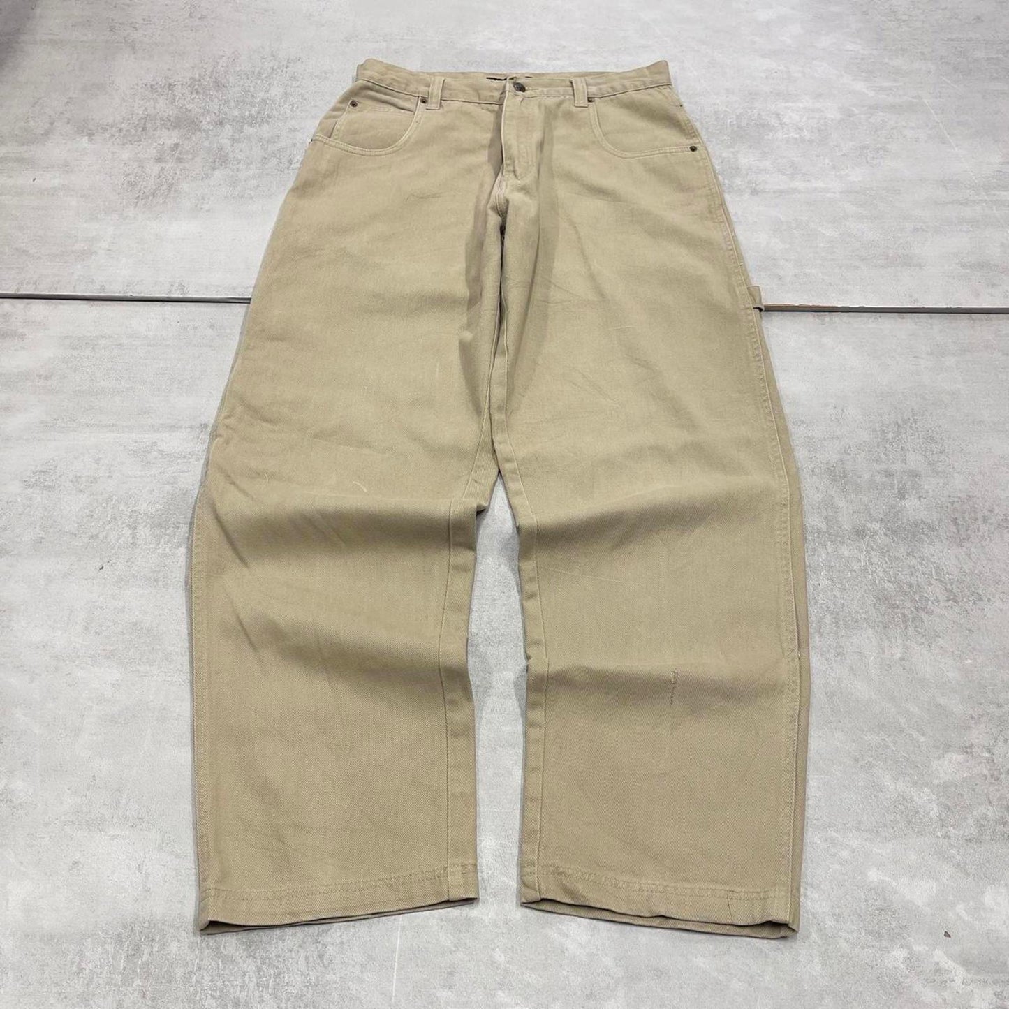 Beige Results carpenter jeans W33L32 baggy cargo skater style jeans